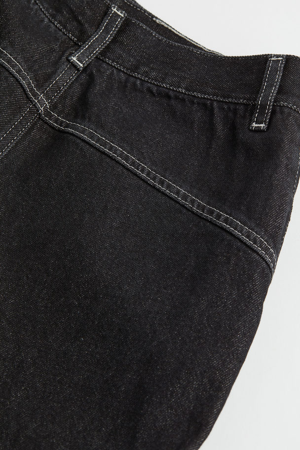 H&M Loose Straight Jeans Zwart