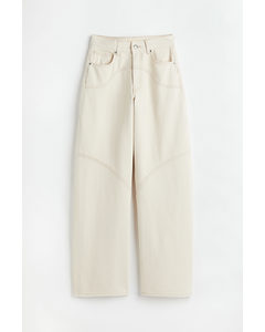 Loose Straight Jeans Creme