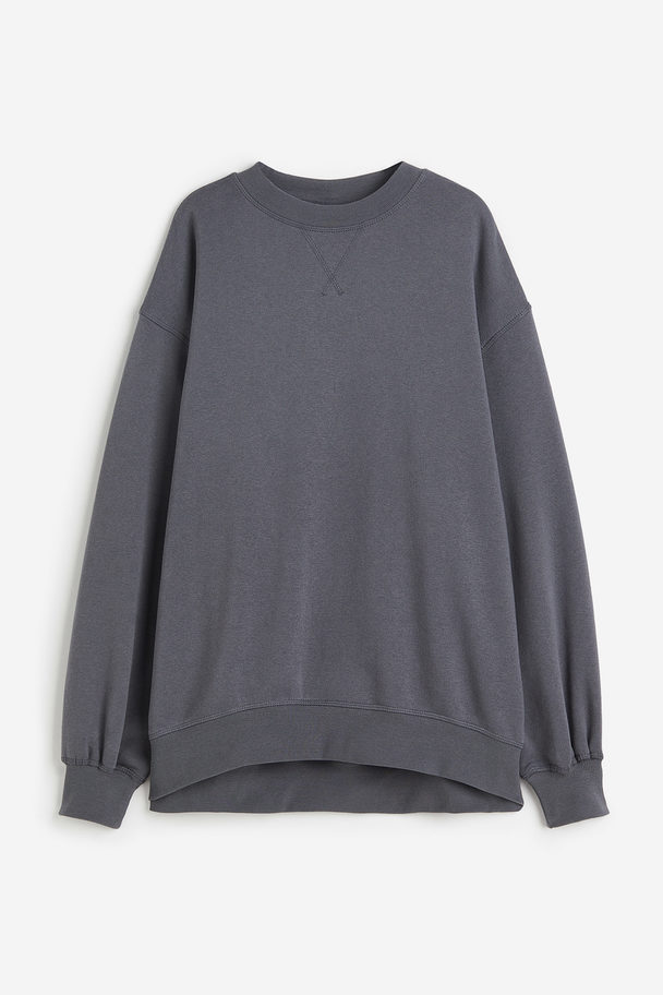 H&M Oversized Sweatshirt Dunkelgrau