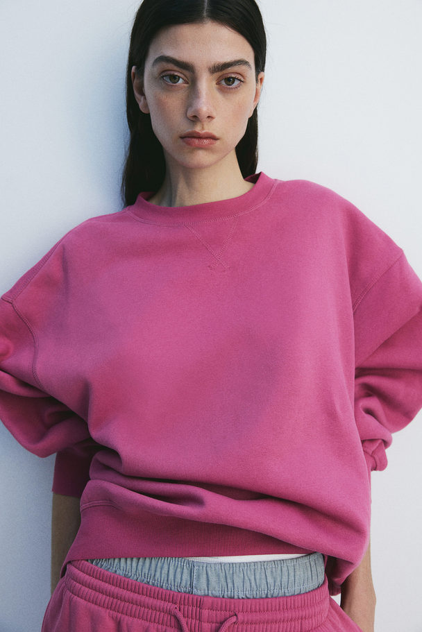 H&M Oversized Sweatshirt Rosa