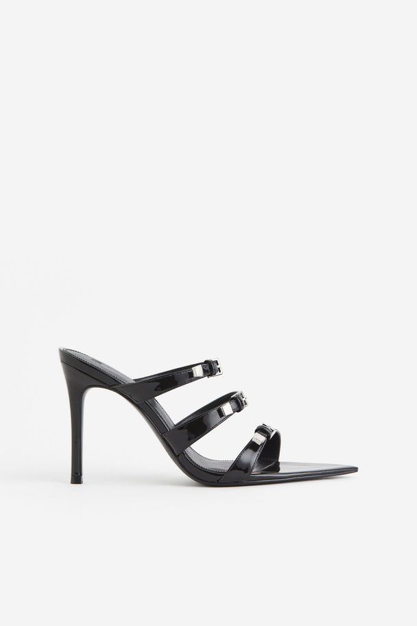 H&M Pointed Heeled Sandals Black