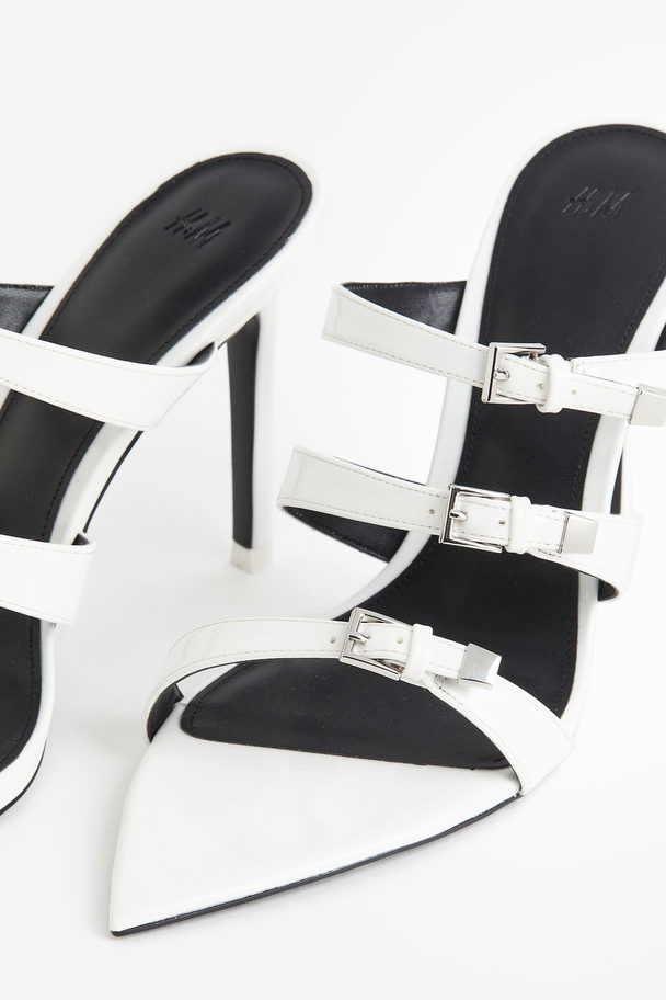 H&M Spitze Sandaletten mit Absatz Weiß