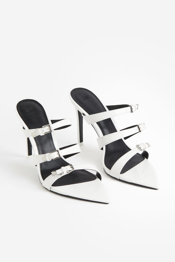H&M Pointed Heeled Sandals White