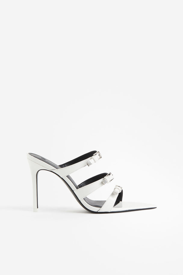 H&M Pointed Heeled Sandals White