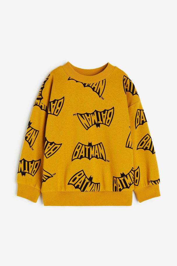 H&M Oversized Sweatshirt Med Tryk Orange/justice League