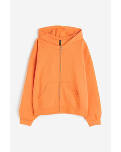 Oversized Zip-through Hoodie Orange