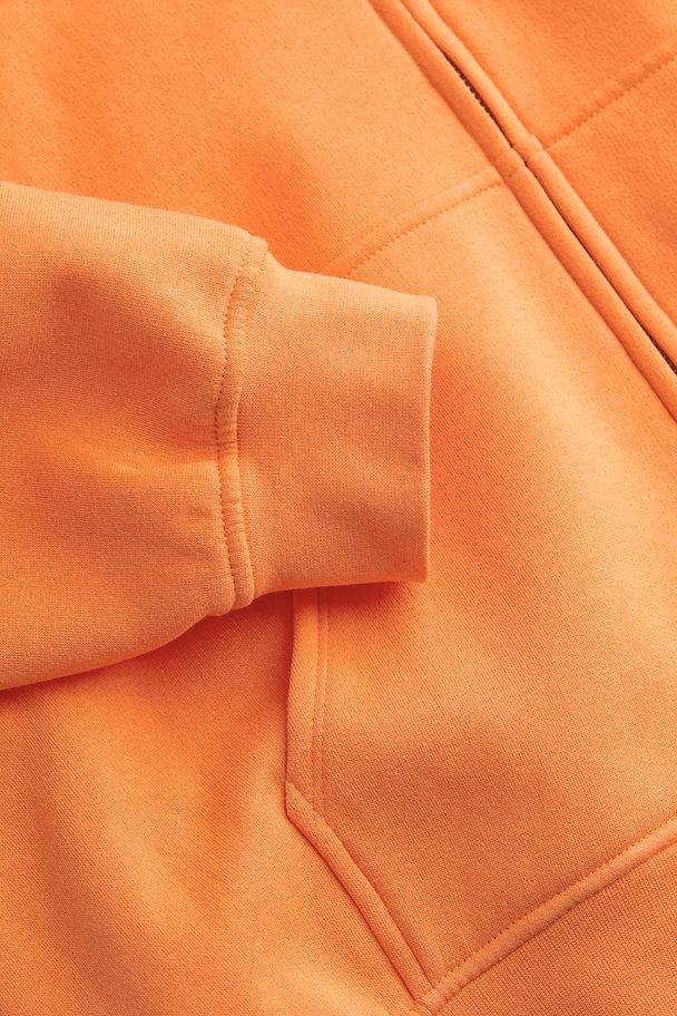 H&M Oversized Zip-through Hoodie Orange