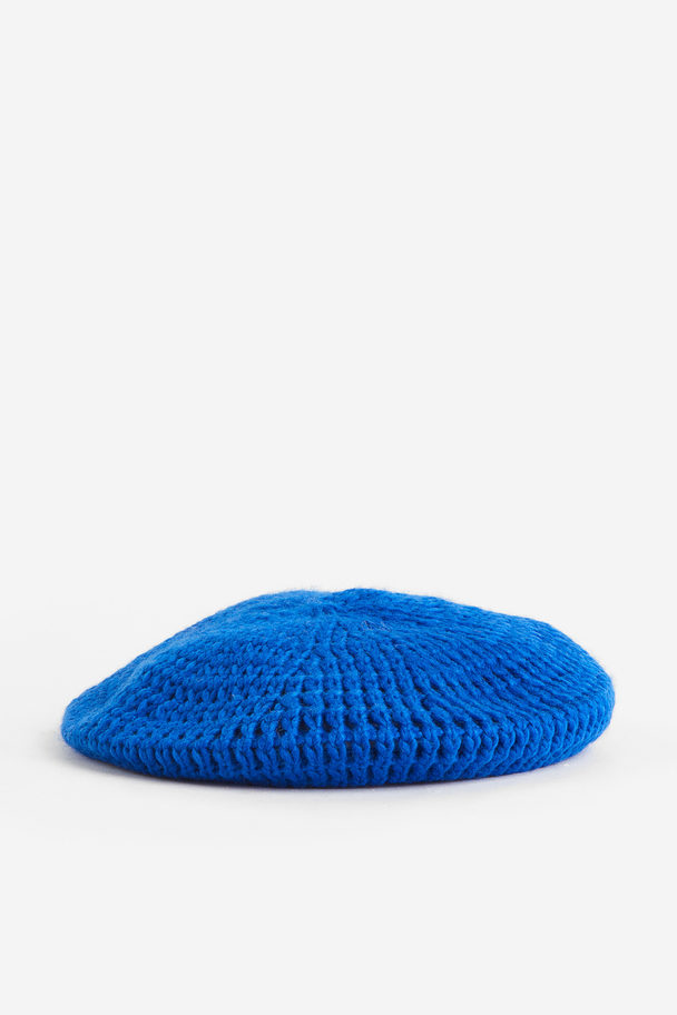 H&M Knitted Beret Bright Blue