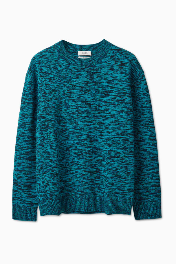 COS Marl-knit Jumper Blue