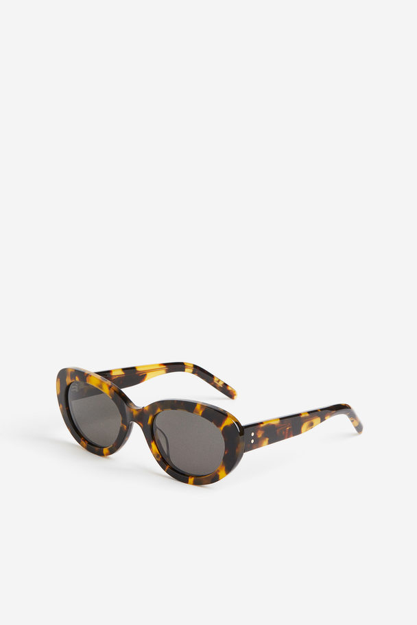 H&M Oval Sunglasses Brown/tortoiseshell-patterned