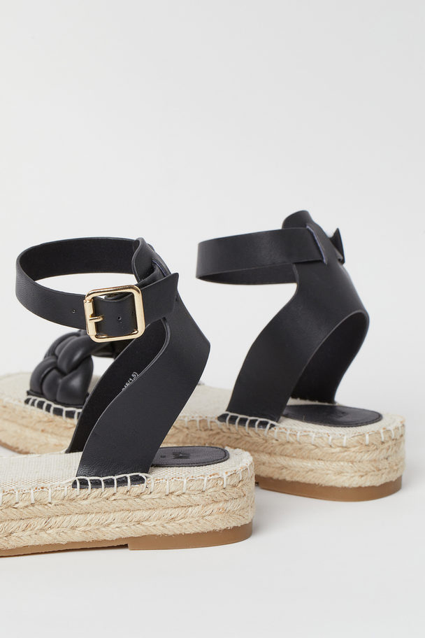 H&M Platform Espadrille Sandals Black