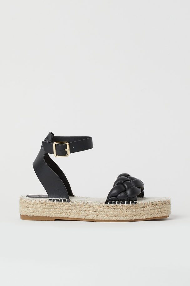 H&M Platform Espadrille Sandals Black
