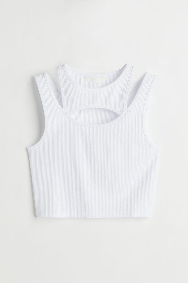 H&M Double-layered Cropped Top White