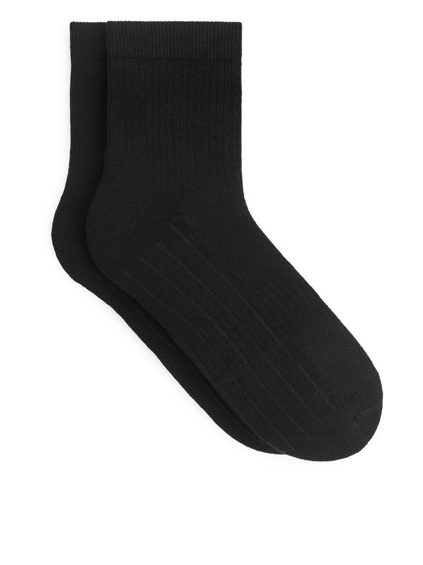 ARKET Sport Rib Socks 2 Pairs Black