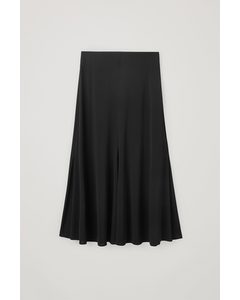 Flared Midi Skirt Black