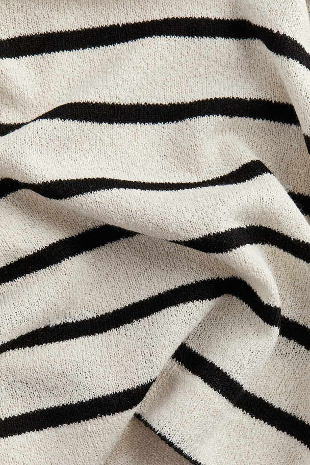 H&M Jersey Shorts Cream/black Striped