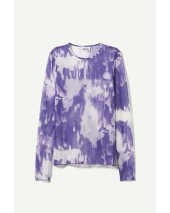 Blur Printed Long Sleeve Purple Rain