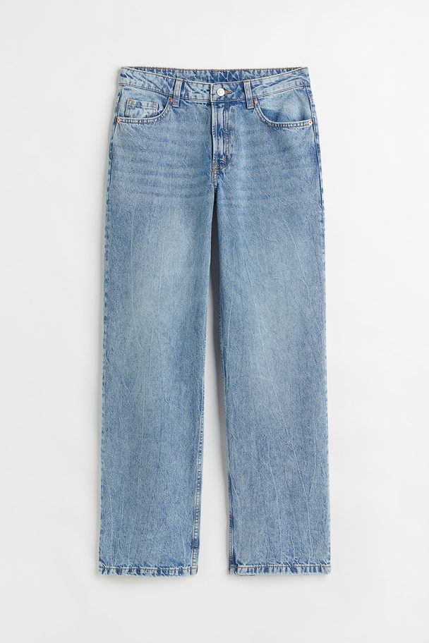 H&M Wide Low Waist Jeans Hellblau