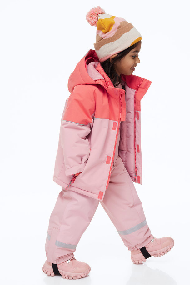 H&M Water-resistant Padded Jacket Light Pink/block-coloured