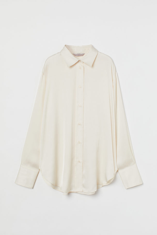 H&M Glänzende Bluse Weiß