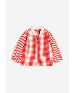 Twill Bomber Jacket Red/checked