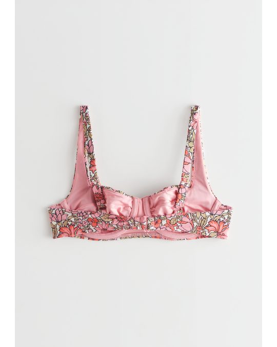 & Other Stories Printed Underwire Bikini Top Pink Florals