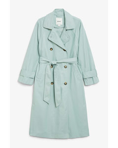 Dusty Green Double Breasted Front Trench Coat Dusty Green
