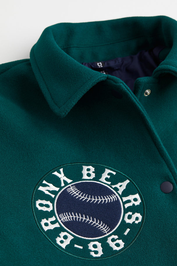 H&M H&m+ Baseballjakke Mørkegrøn/bronx Bears