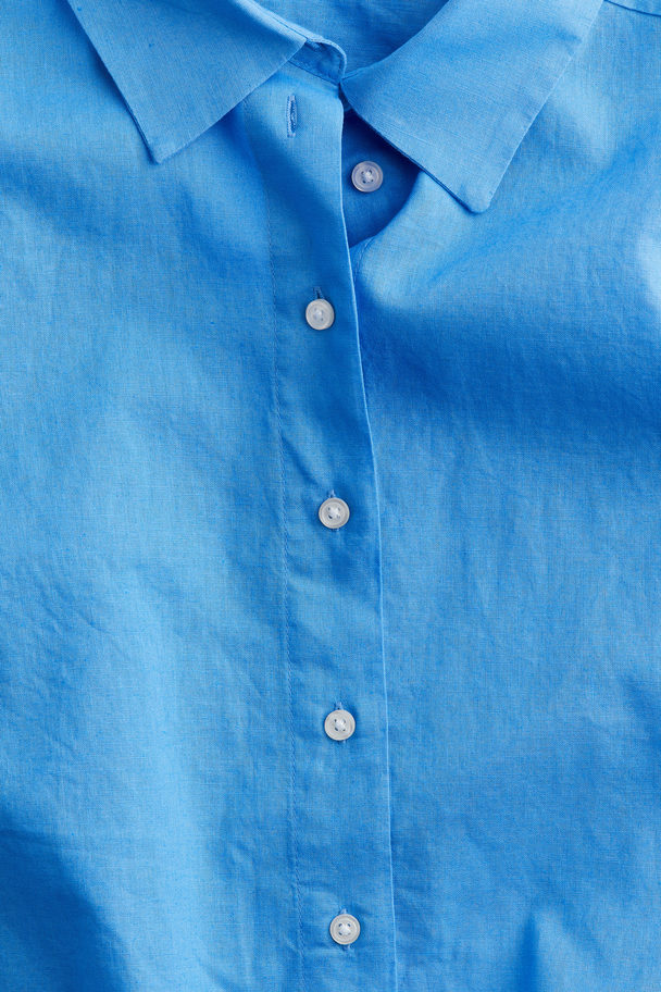 H&M Bluse aus Leinenmix Blau