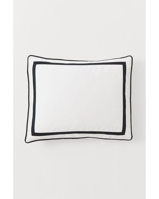 H&M HOME Egyptian Cotton Pillowcase White/black