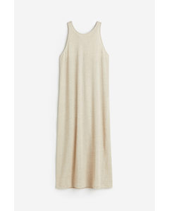 Linen-blend Dress Light Beige Marl
