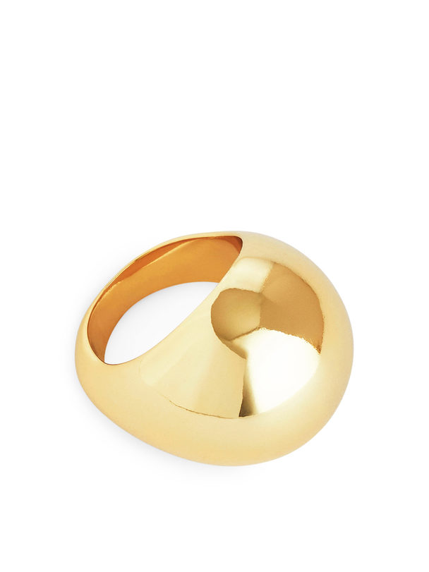 ARKET Vergoldeter Ring mit großer Kugel Gold