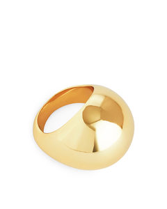 Vergoldeter Ring mit großer Kugel Gold