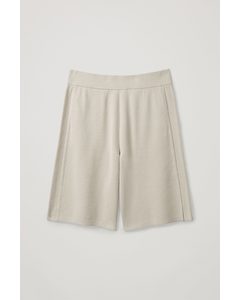 Wide-leg Knitted Shorts Off-white