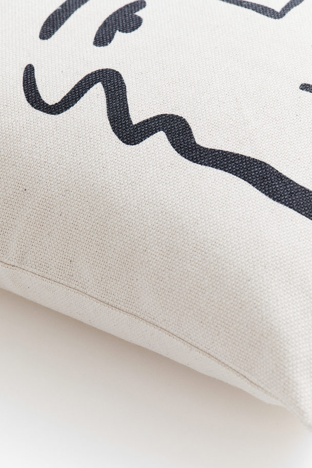 H&M HOME Print-motif Cushion Cover Natural White