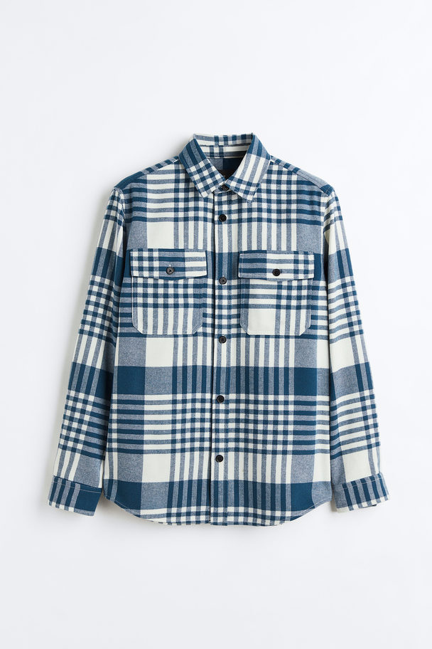 H&M Twill Overshirt Blue/white Checked