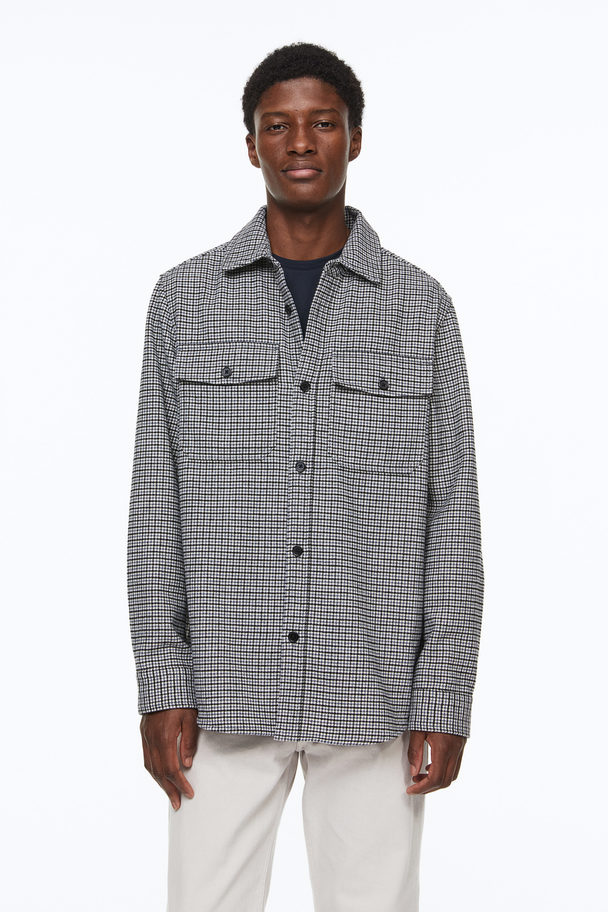 H&M Twill Overshirt Grey/checked