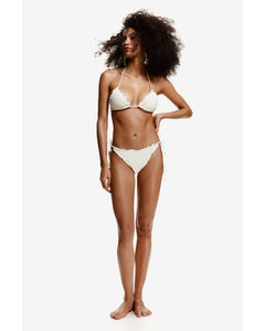 Padded Triangle Bikini Top White