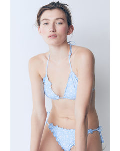 Padded Triangle Bikini Top Light Blue/floral