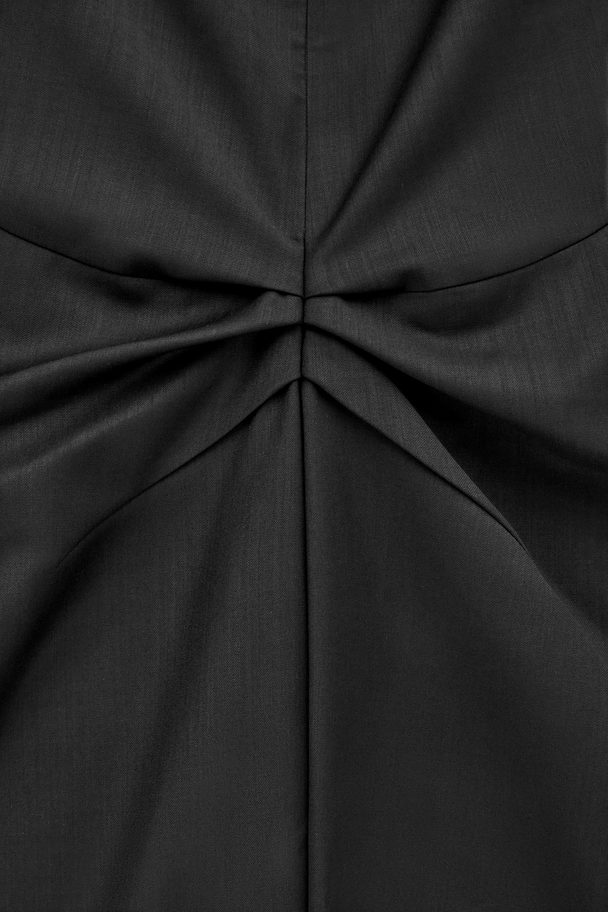 COS Draped Wool-blend Midi Dress  Black