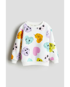 Sweater Met Print Wit/pokémon