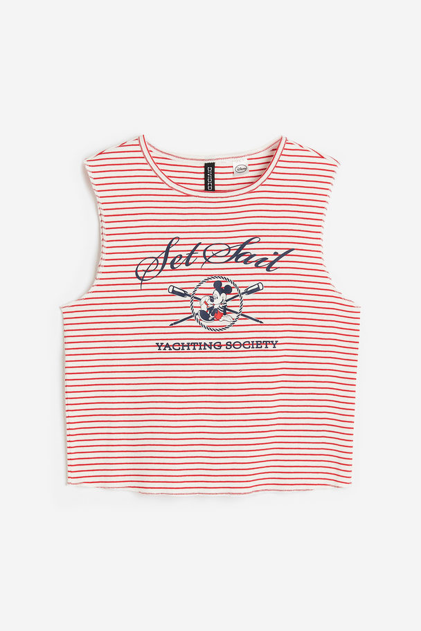 H&M Printed Vest Top Red/mickey Mouse