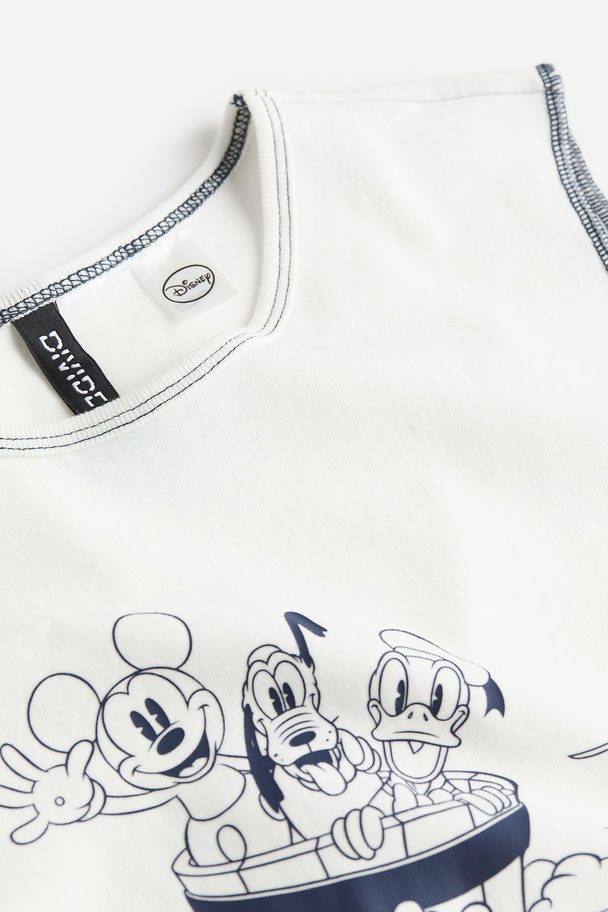 H&M Printed Vest Top White/mickey Mouse