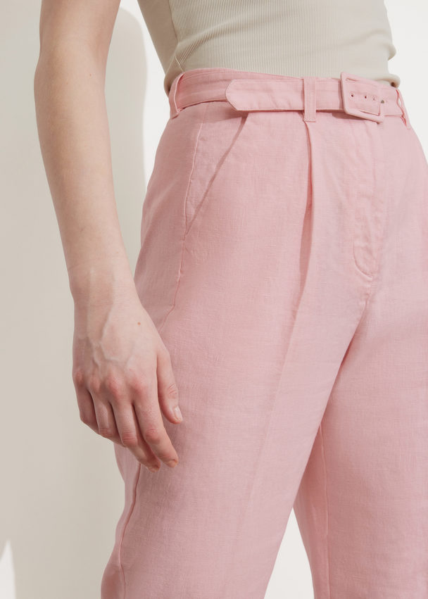 & Other Stories High Waist Tapered Leg Trousers Light Pink