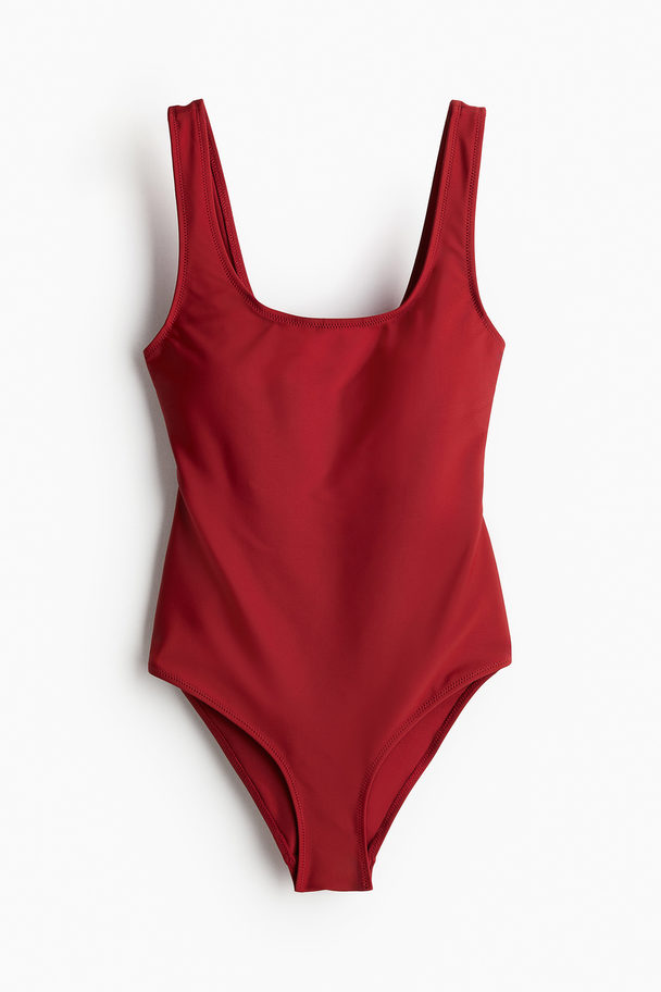 H&M Firm Shape Swimsuit Dark Red