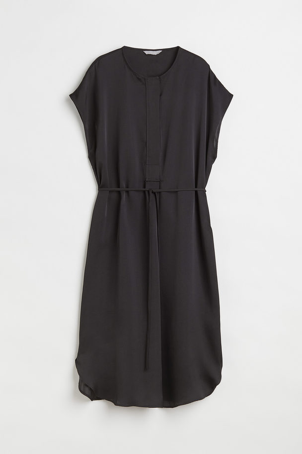 H&M Tie-belt Sleeveless Dress Black