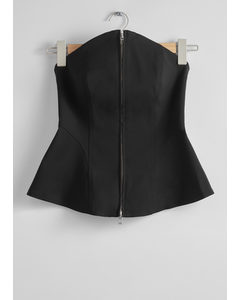 Flared Bustier Top Black