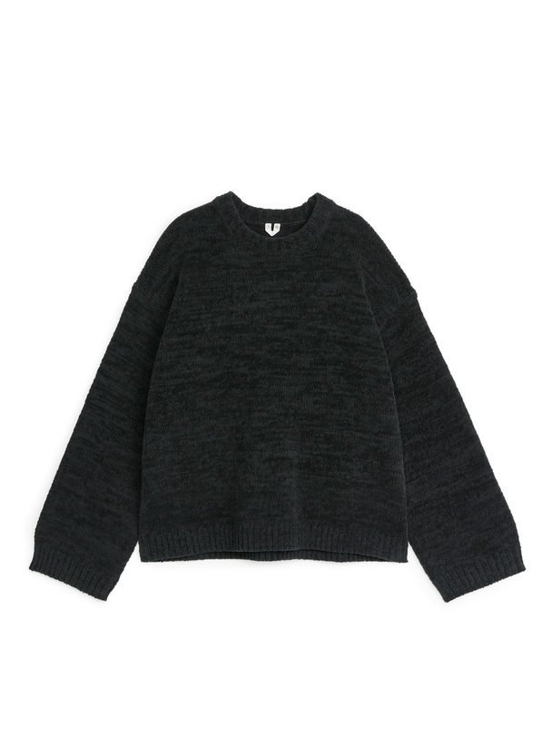 ARKET Lockerer Pullover aus Baumwollmischgewebe Dunkelgrau