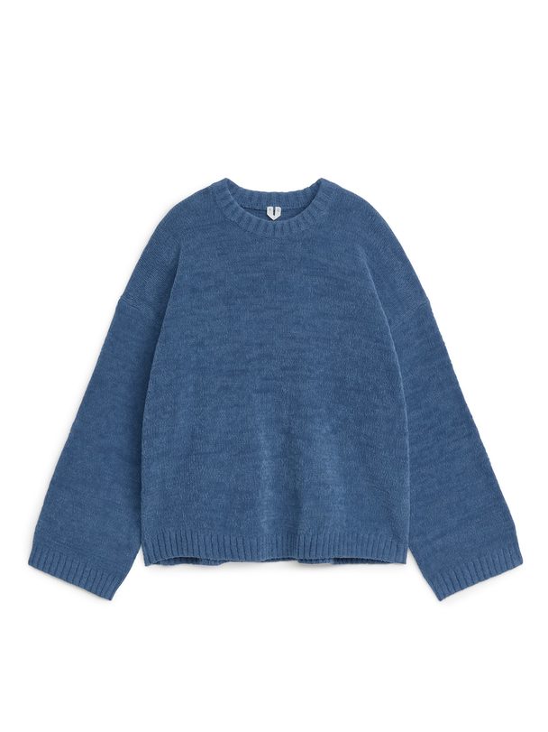 ARKET Lockerer Pullover aus Baumwollmischgewebe Verwaschenes Blau