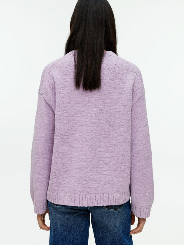 ARKET Relaxed Cotton Blend Jumper Lilac